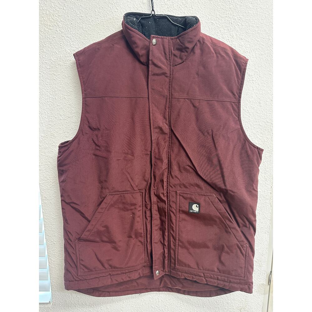 Carhartt V27 RDW Nylon Insulated Vest Water Repellant Maroon Size Large Tall